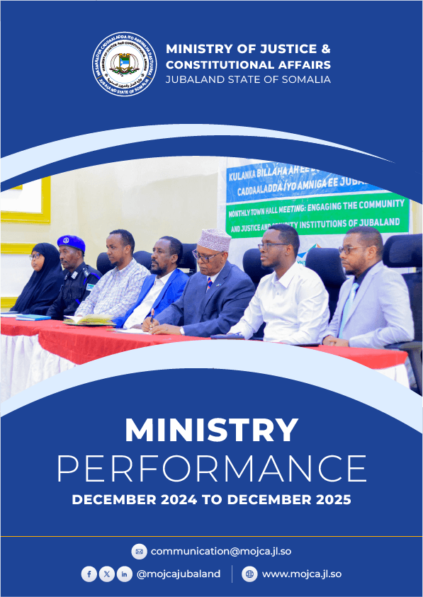 Cover of the Ministry of Justice Annual Performance Report 2025